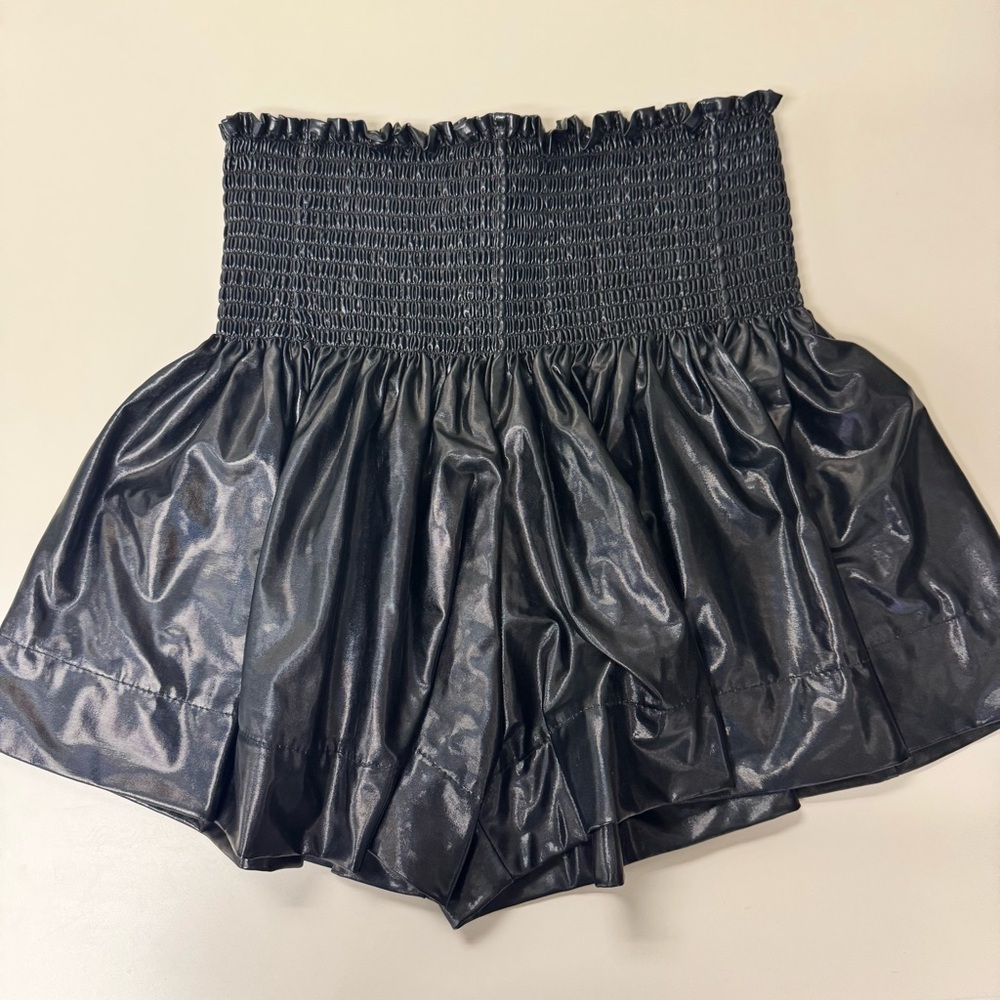 QUEEN OF SPARKLES Black Shiny Shorts
